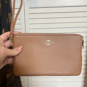 Coach Tan Leather Wristlet